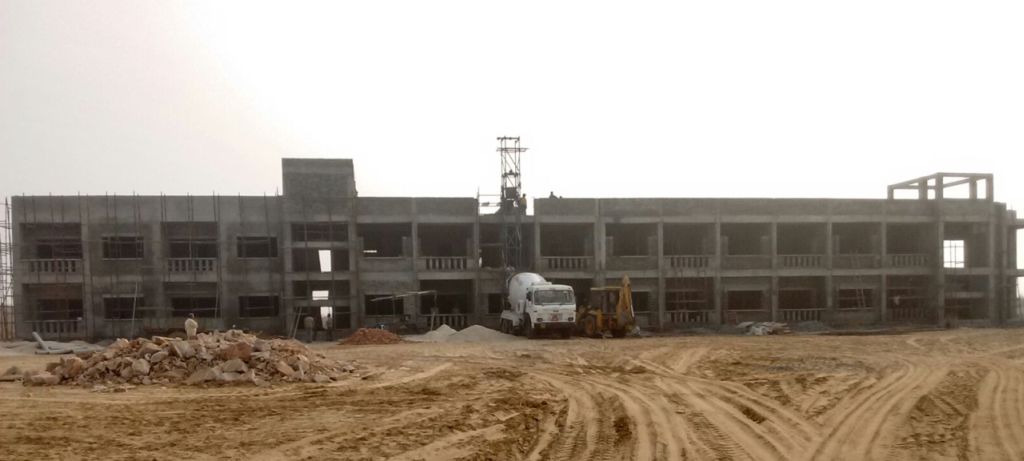 A view of the under construction Guest House Block, 11/12/2015
