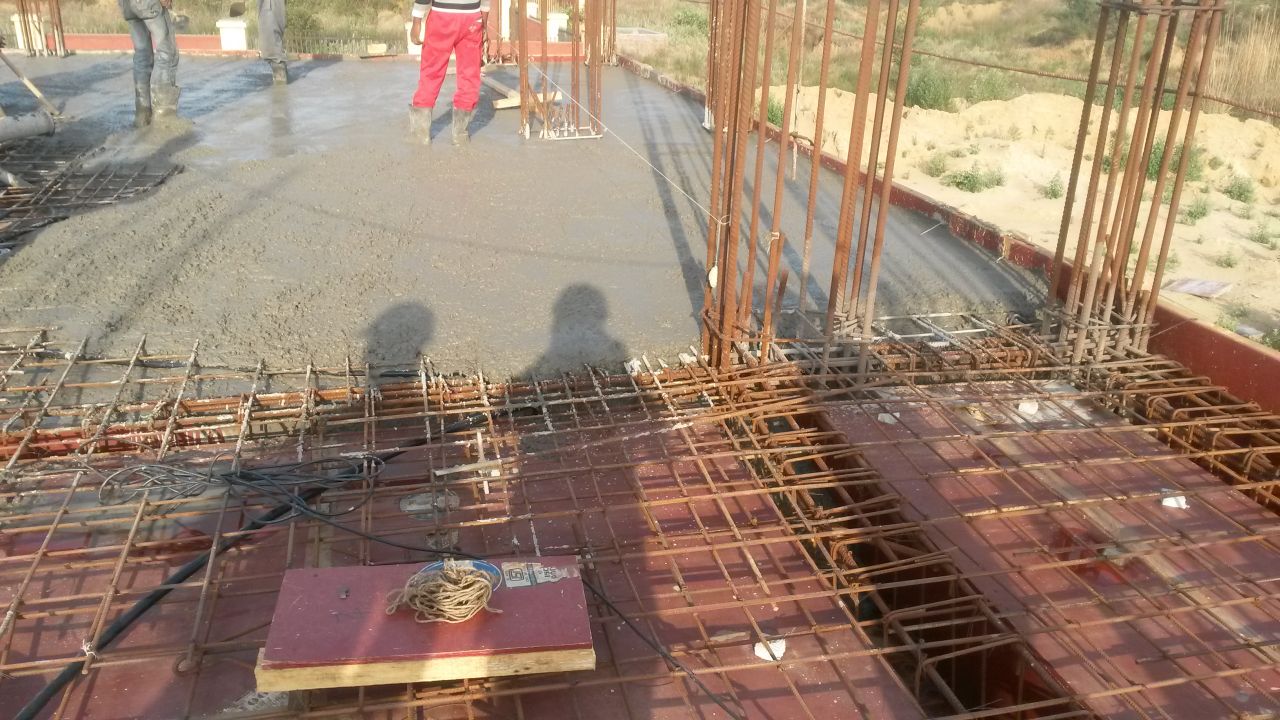 Slab casting works in progress for Block-A of Guest House, 20/05/2015